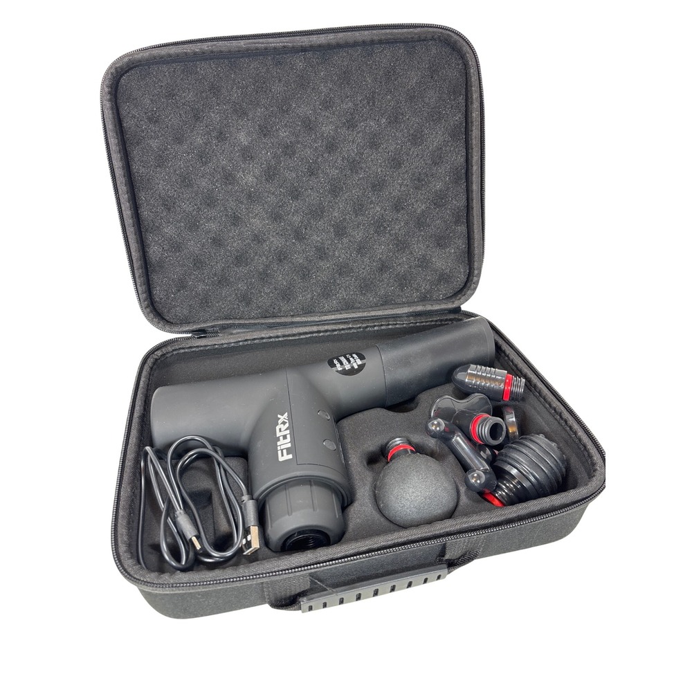 FitRx Handheld Muscle Massage Percussion Device Model 7631 Black with Case